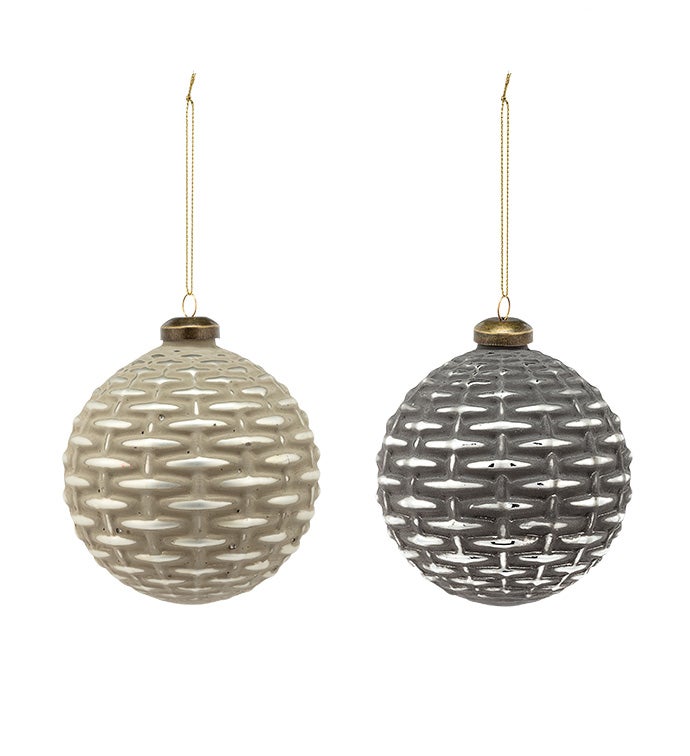 Gray and Beige Ball Ornament,