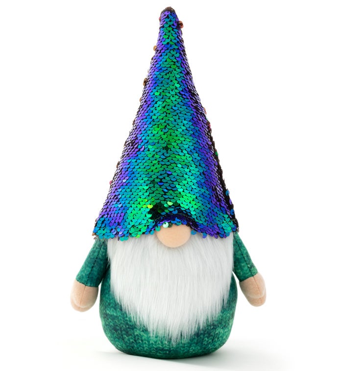 Green Sequin Hat Gnome