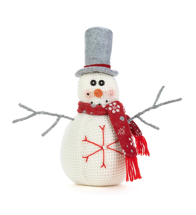 Plush Snowman with Gray Hat