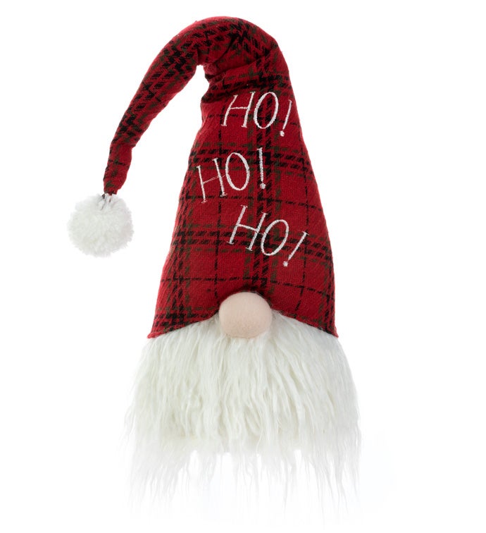 Ho Ho Plaid Hat Gnome Head