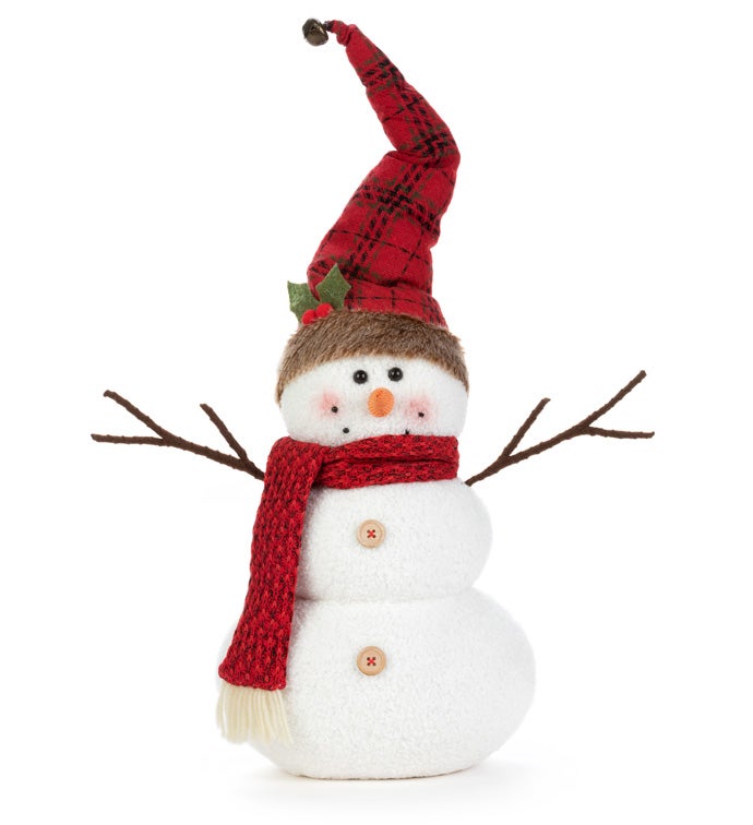 Fuzzy Snowman with Holly/Red P