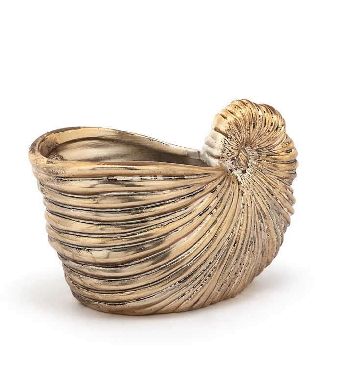 Small Pewter Sea Shell Planter