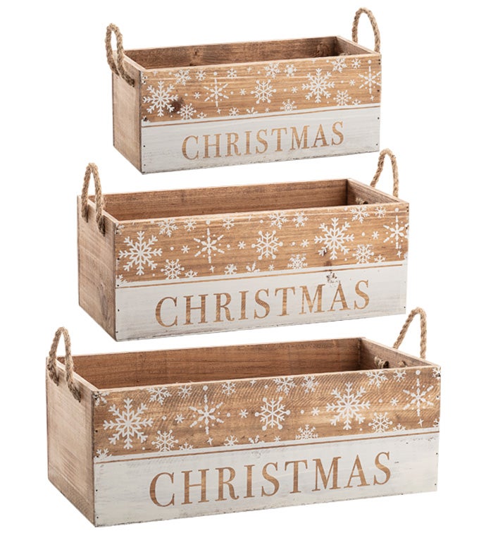 Rectangle Wood Box "Christmas"