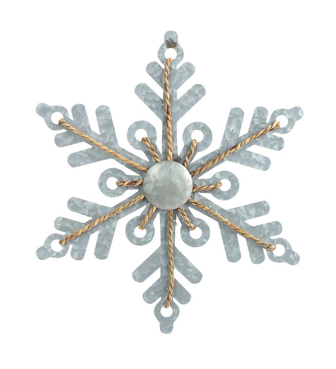 Galvanized Metal Snowflake Orn