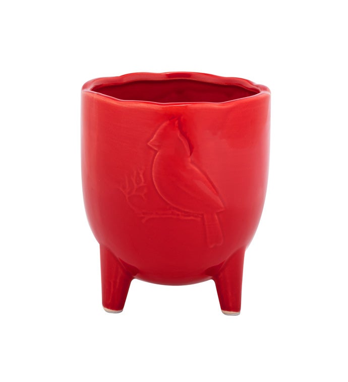 Cardinal Embossed Pot with Fee