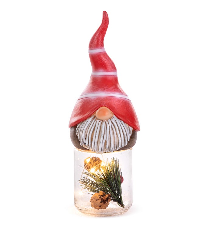 Light Up Gnome with Red Hat on Pine