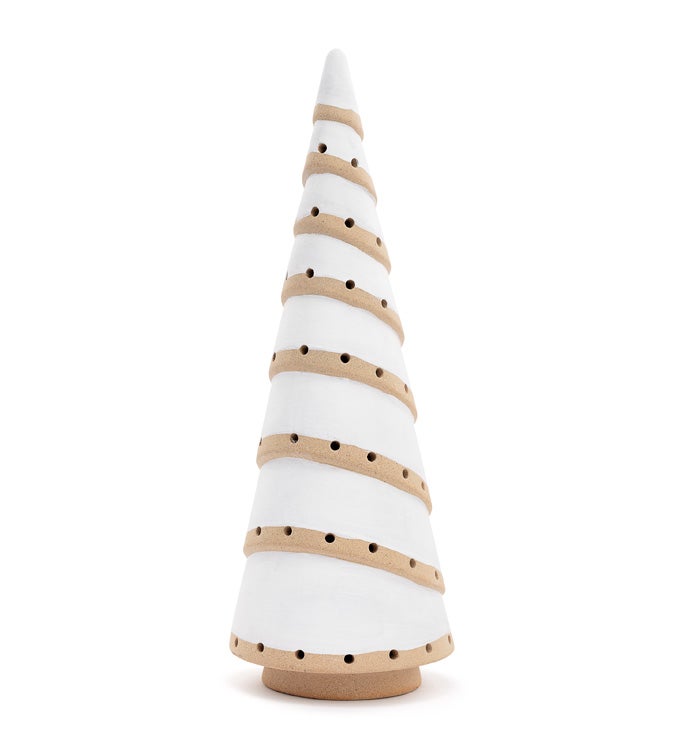 White and Beige Cone Tree