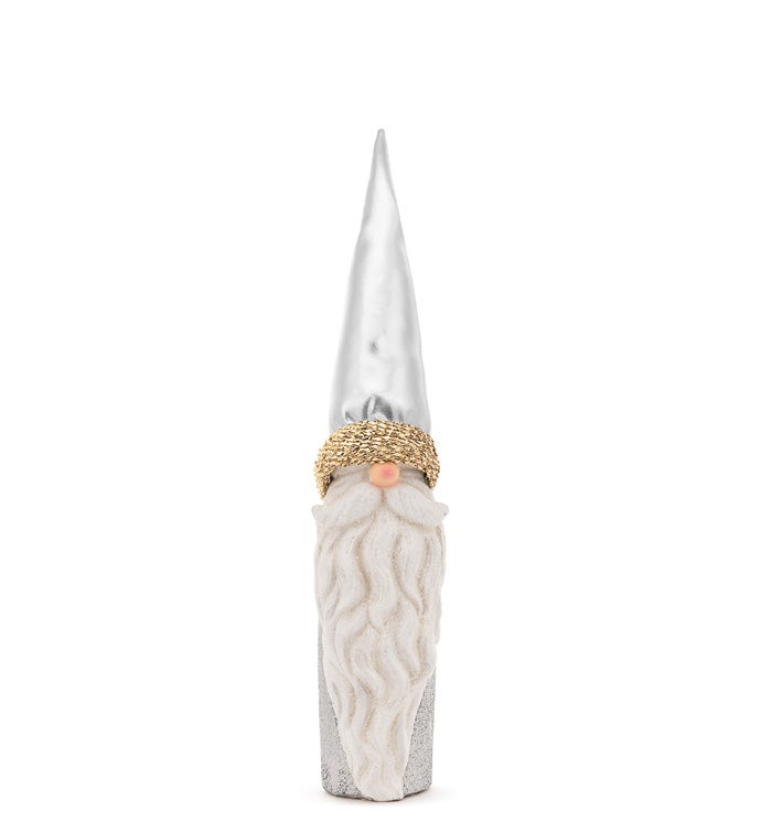 Large Silver Hat Round Gnome Santa