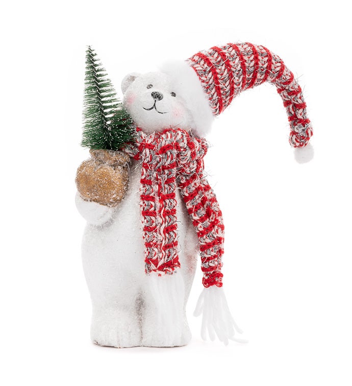 Standing Polar Bear with Scarf and