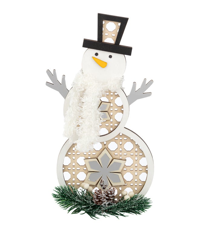 Large Snowflake Pine Snowman