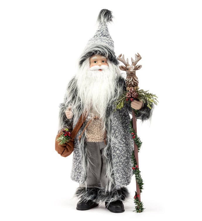 Santa with Deer Staff