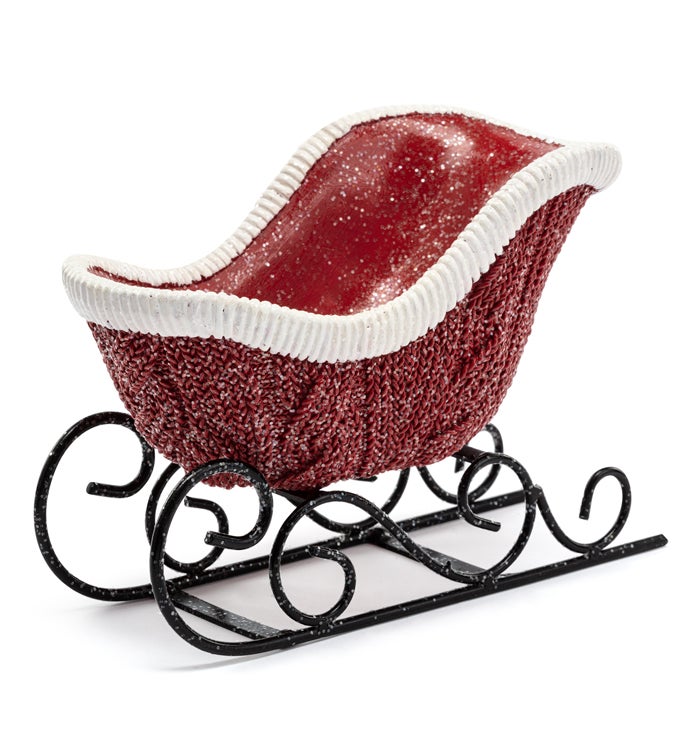 Red/White Cable Knit Sleigh