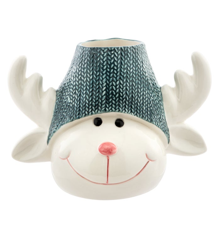 Blu Knit Hat Deer Plt