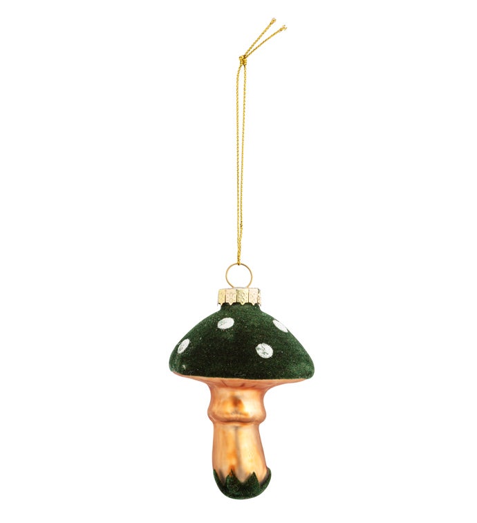 Flocked Mushroom Ornament