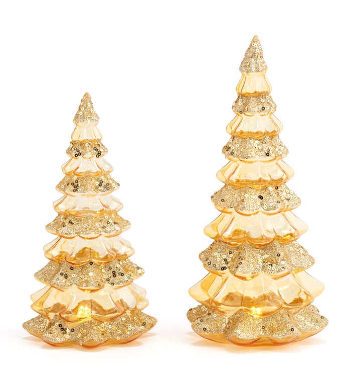 Gold LED Tree  Set of 2