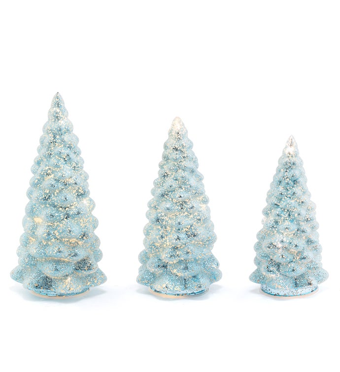 Blue LED Trees  Set of 3