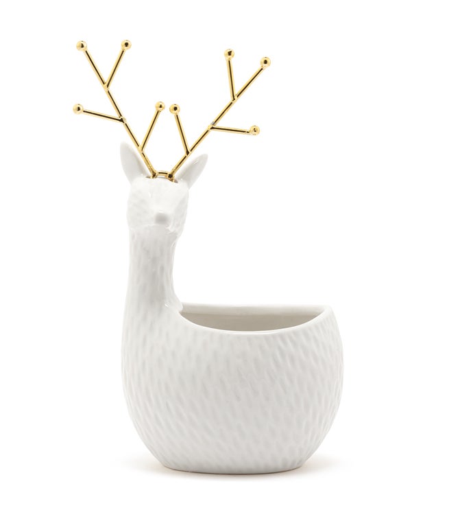 White Deer Planter