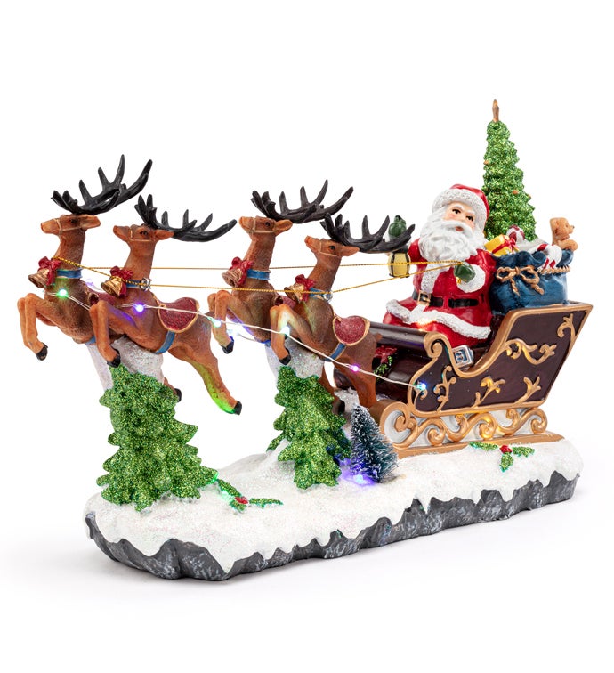 LED Santa Reindeer Sleigh