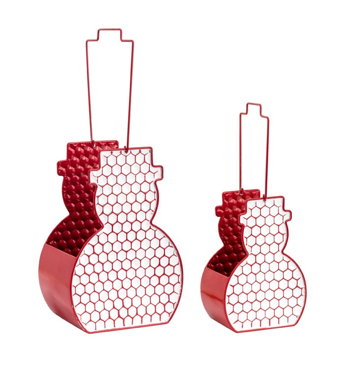 Honeycomb Snowman Planters, S/2