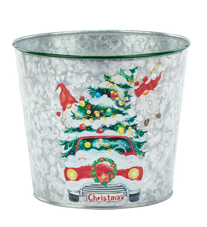 6.5" Galvanized Gnome Tree Car PtCv