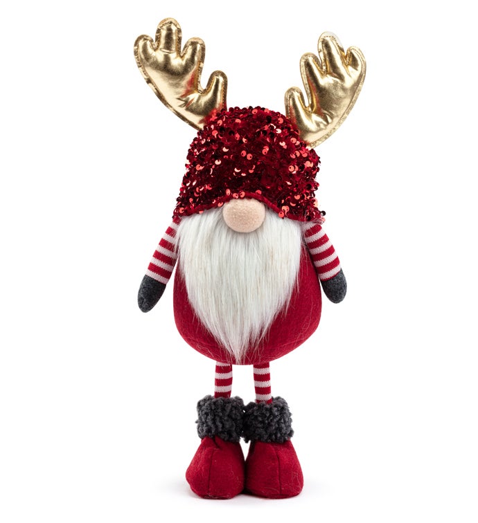 Large Red/White Antler Gnome