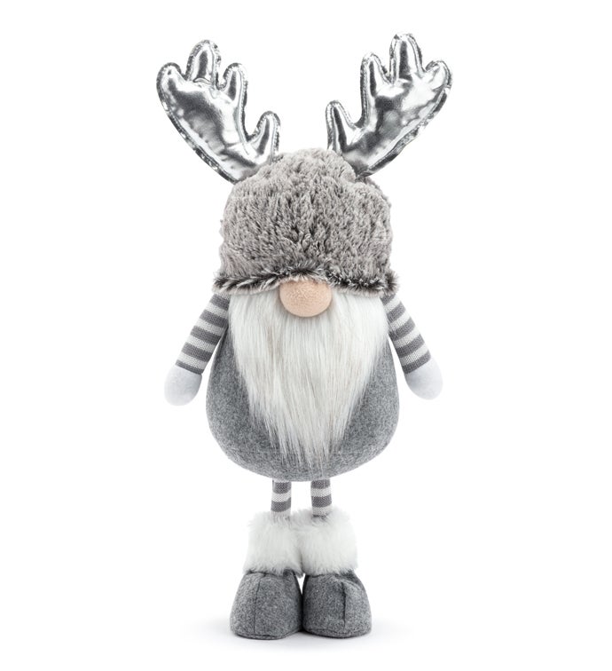 Large Gray/White Antler Gnome