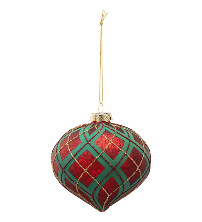 Green/Red Plaid Ornament