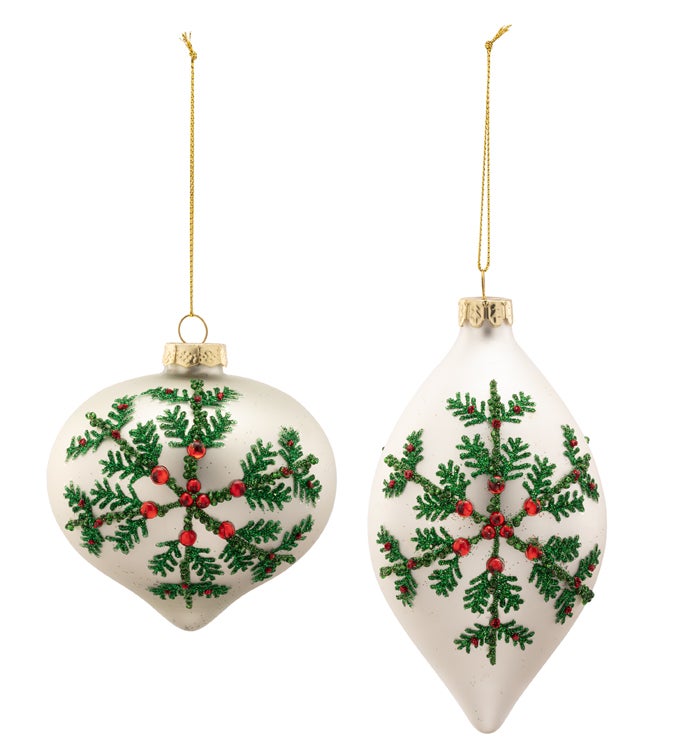 Pine Snowflake Ornament, 2 Assorted