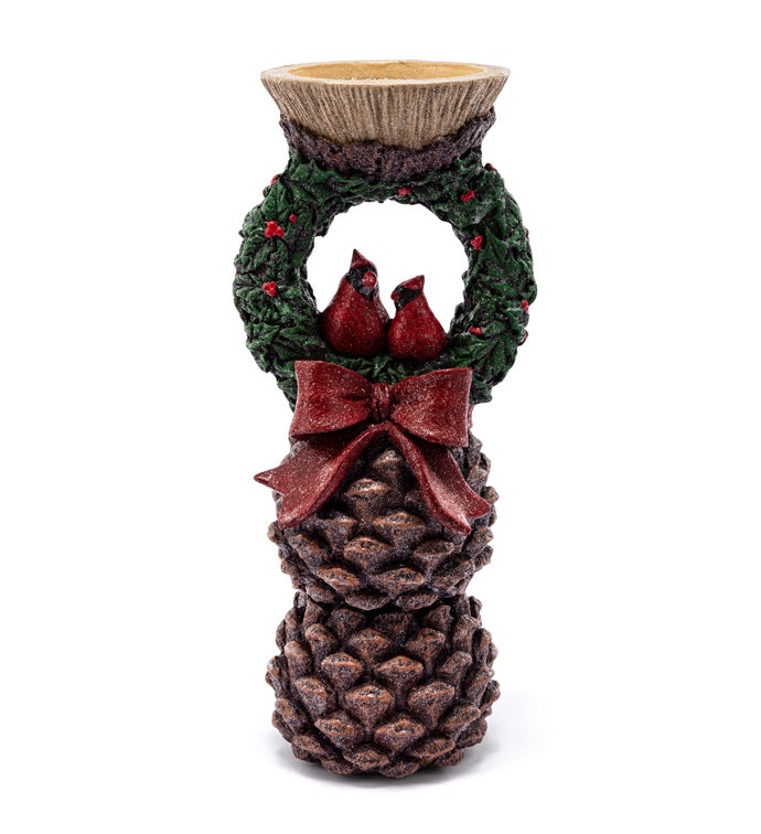 2-Cardinal Cone/Wreath Candleholder