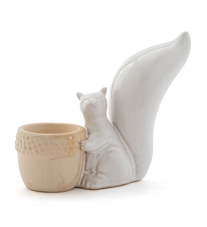 White Squirrel Tea Light Holder