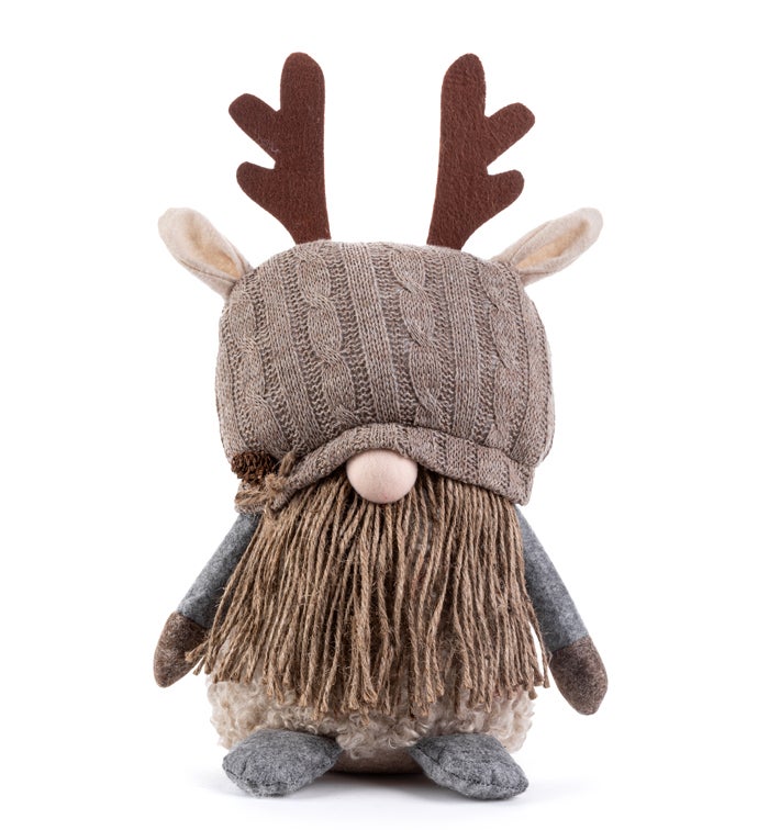 Large Brown Antler Gnome Figure