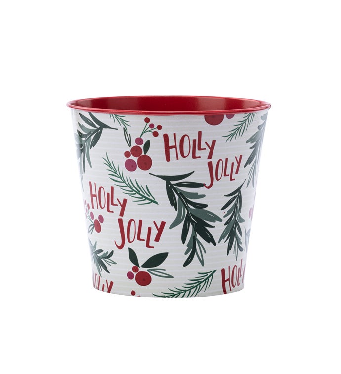 5" 'Holly Jolly" Pot Cover