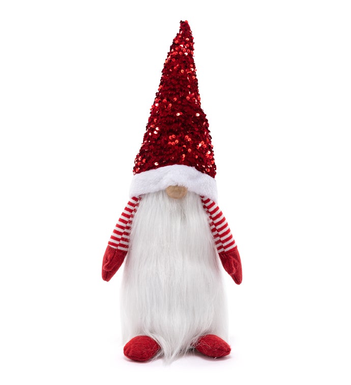 Tall Glitter Hat Santa Gnome Figure