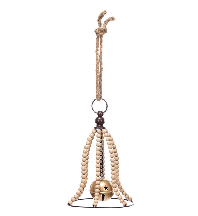 Open Beaded Gold Bell Ornament