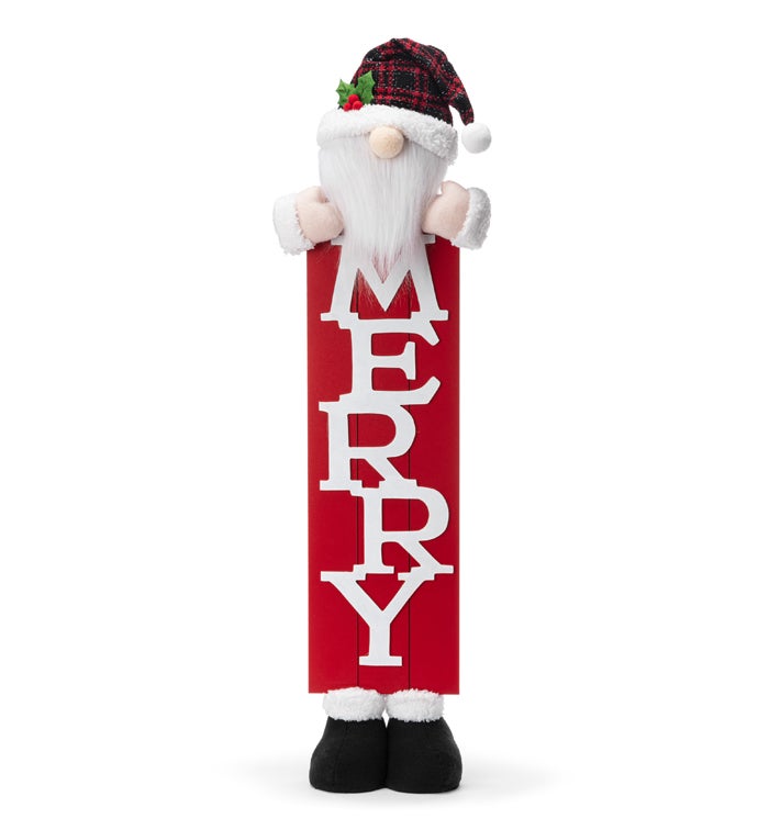 Santa Holding 'Merry' Plaque