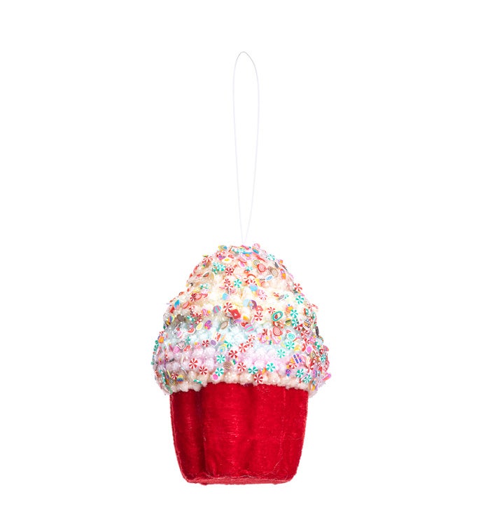 Pastel Sprinkles Cup Cake Ornament