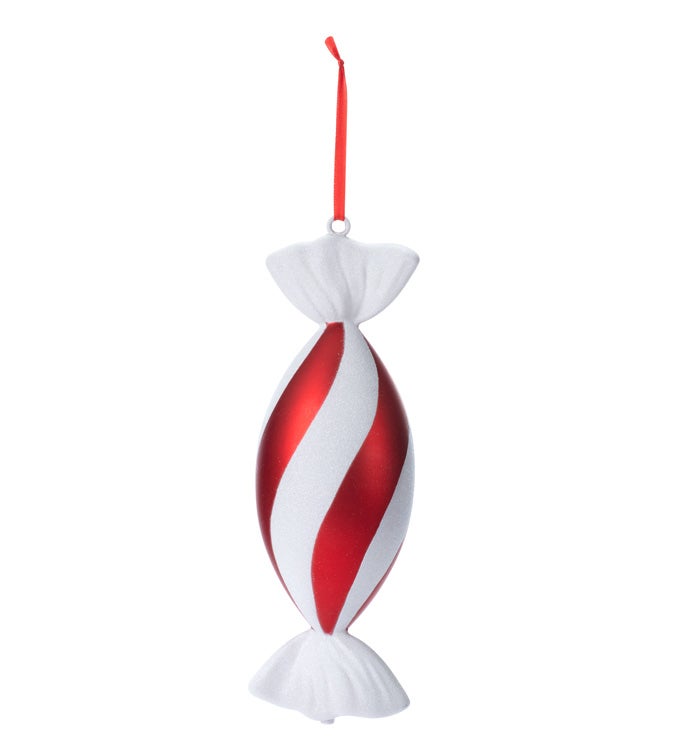 Red/White Swirl Candy Ornament