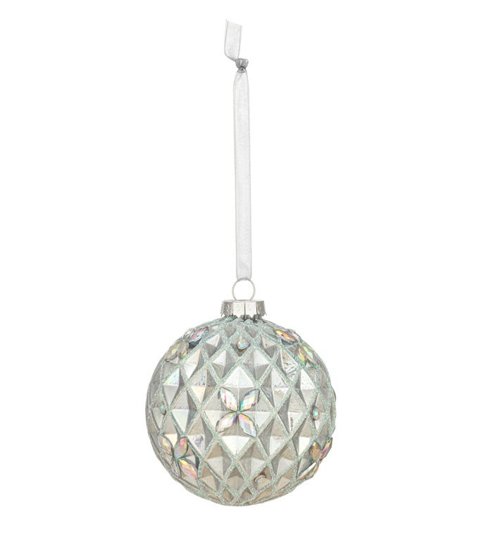 Iridescent Jewel Squares Ball Ornament