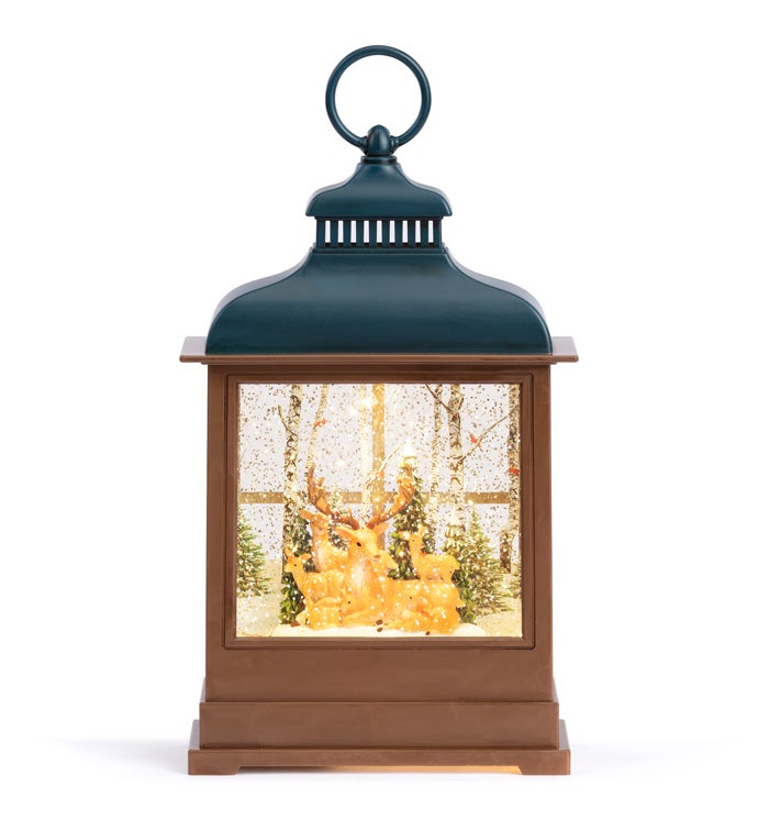 LED Deer Family Water Globe