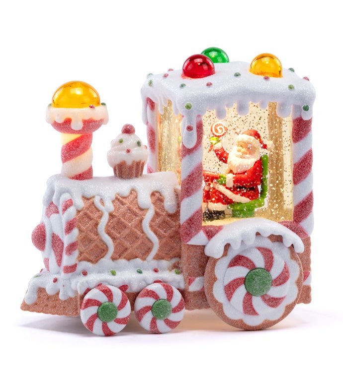 LED Gingerbread Santa Train