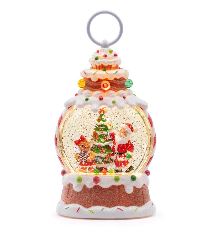 LED Santa Gingerbread Water Globe