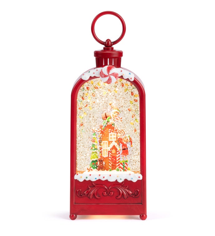 LED Elf Gingerbread House Lantern
