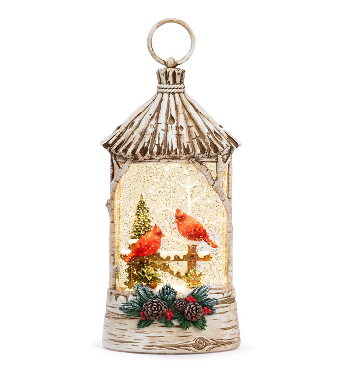 LEd Cardinal/Pine Birch Lantern