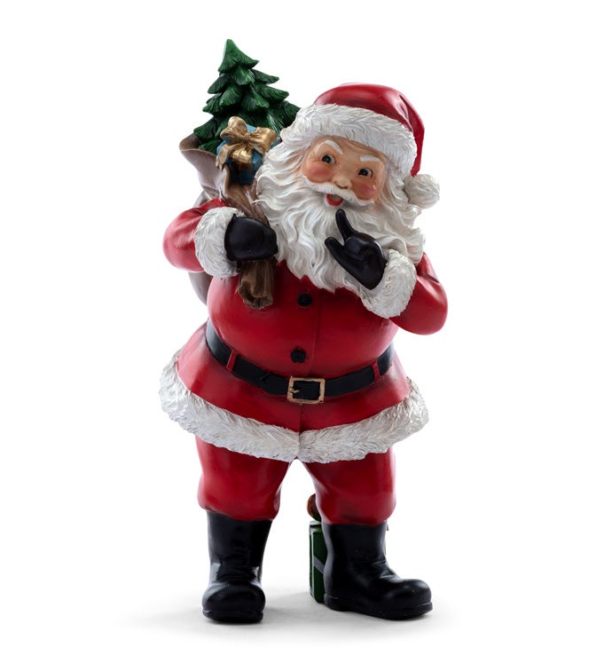 Santa Holding Bag with Tree