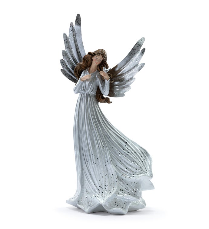 Elegant Silver Wing Angel