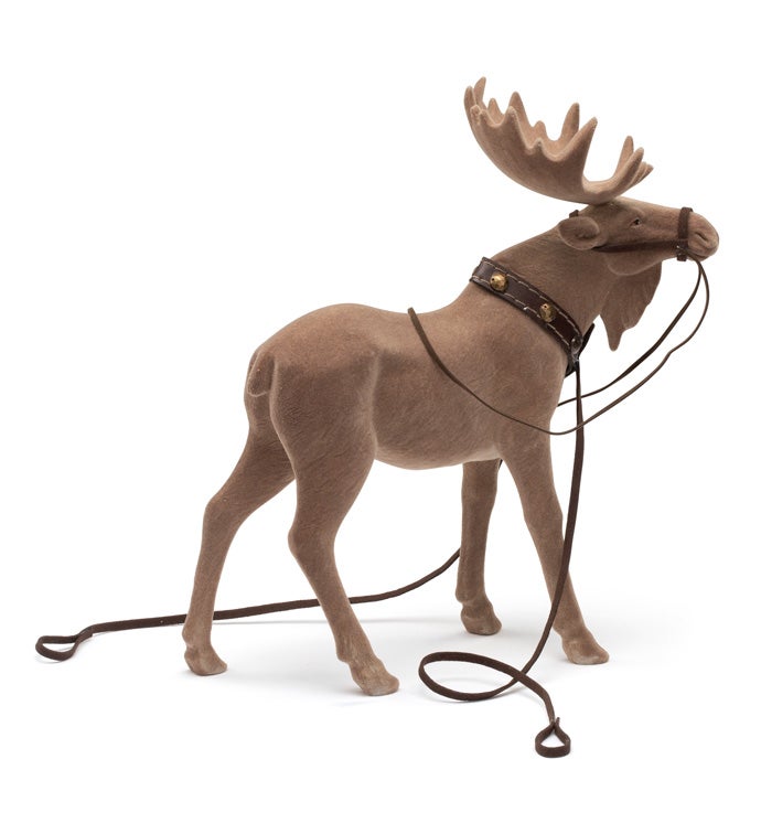 Standing Flocked Moose