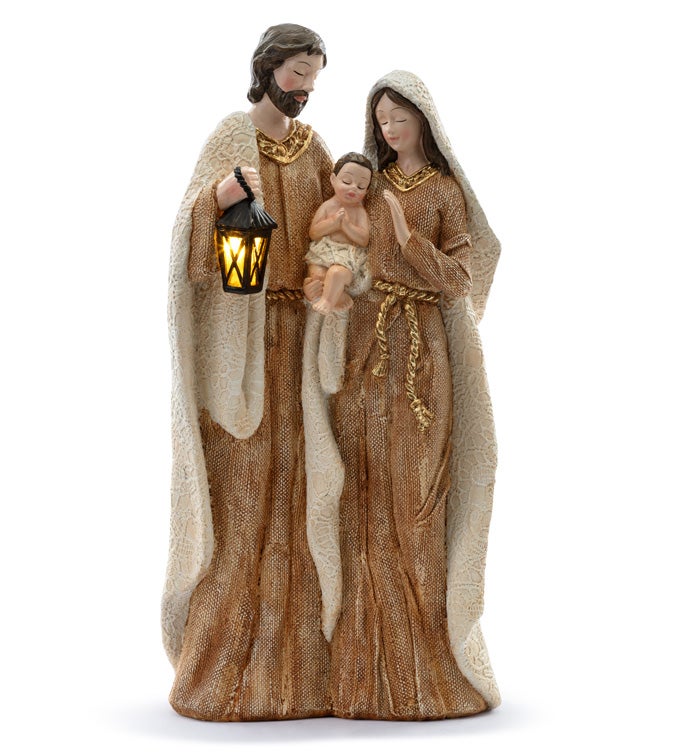 LED Holy Family with Lantern