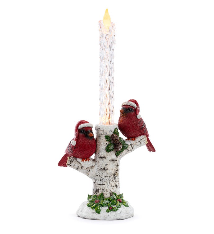 LED Cardinal/Holly Candle