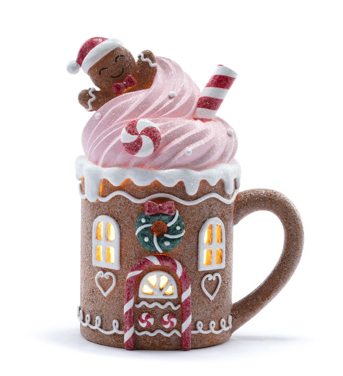 LED Gingerbread House Mug