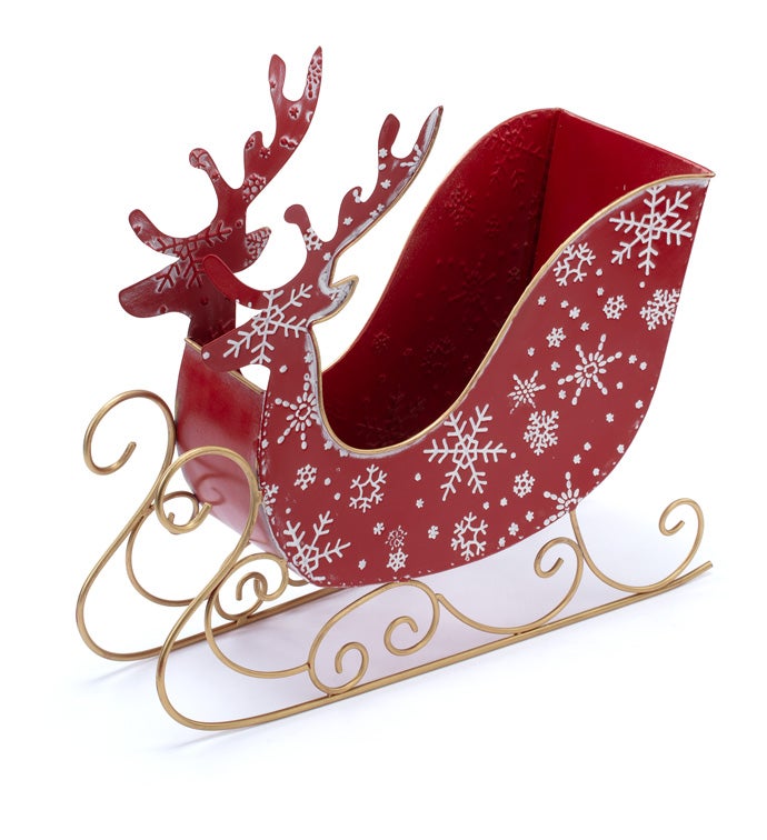 Red Snowflake Deer Sleigh